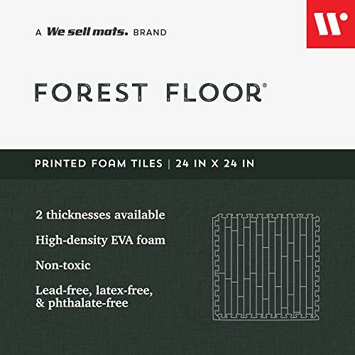 Forest Floor printed foam tiles, 24x24 inches, non-toxic, lead-free, latex-free, phthalate-free.