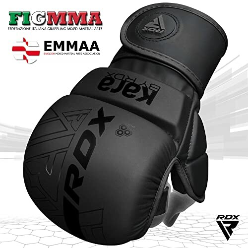 RDX black boxing gloves with FIGMMA and EMMAA logos