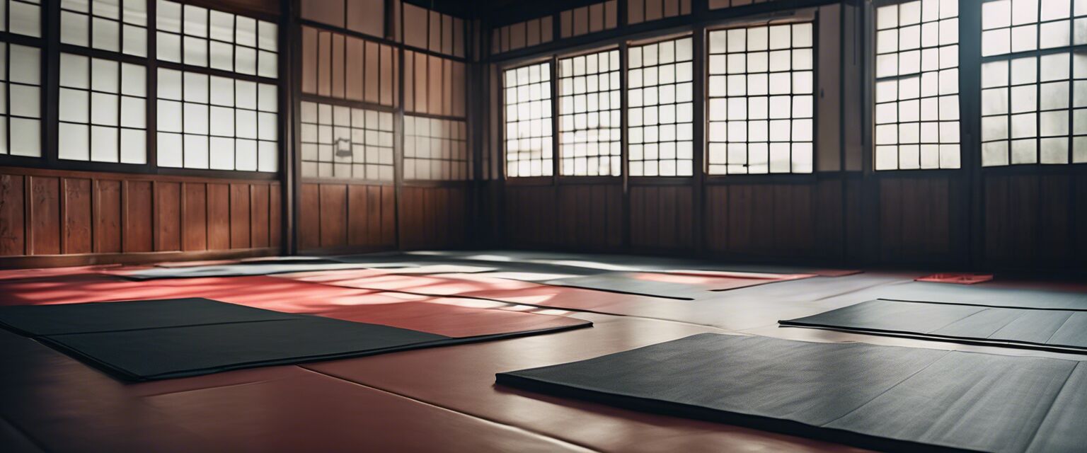 Vinyl mats in MMA dojo