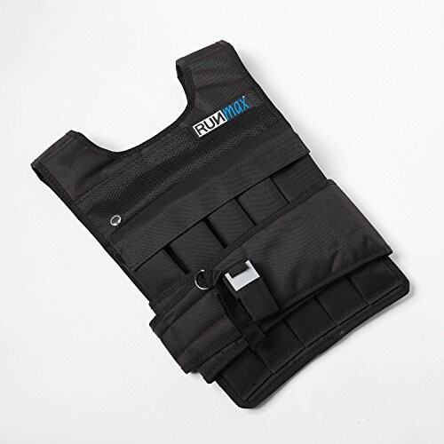 Black weighted vest with adjustable straps